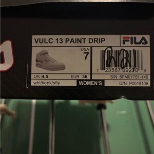 Fila Women's Vulc 13 Paint Drip Sneakers - White and Black